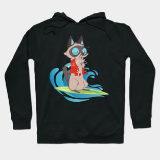 Funny Surfing Cat Hoodie